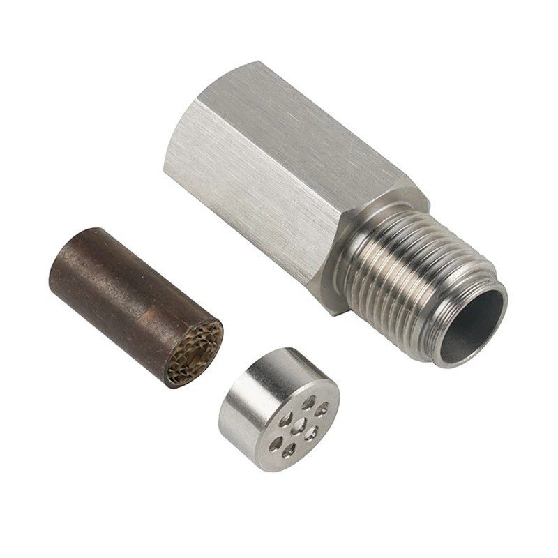 Mini catalytic converter with oxygen sensor spacer, sold by PGM Recycling